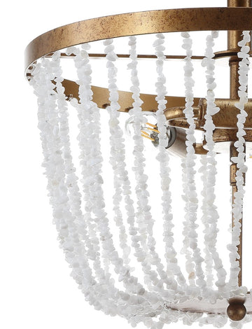 Georgian 15" Stone/Metal LED Flush Mount - JONATHAN Y